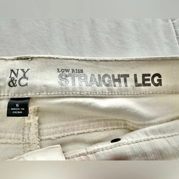 New York & Company Low Rise Straight Leg Classic White Womens Jean Capris Size 6 - Picture 3 of 4